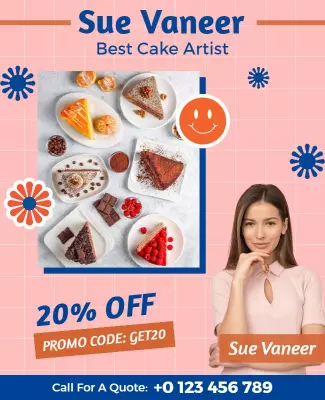 Cake Artist Discount Promotion Flyer Template