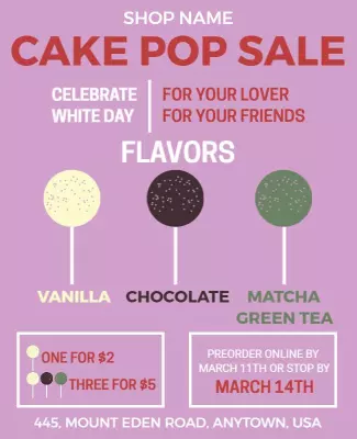 Cake Pop Sale Promotion Flyer Template
