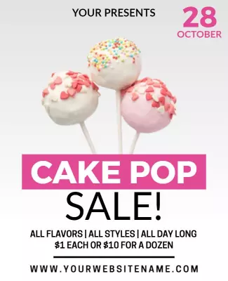 Cake Pop Sale Promotional Flyer Template