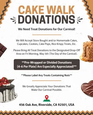 Cake Walk Carnival Donation Flyer Template