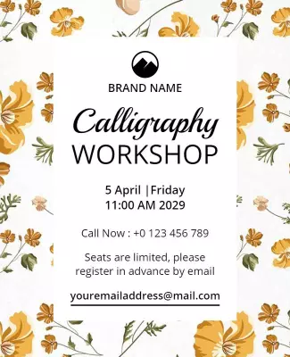 Calligraphy Workshop Event Flyer Template