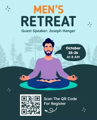 Calm and Inspirational Men's Retreat Gathering Poster Template