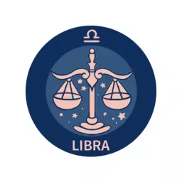 Calm Blue Libra Symbol Representing Zodiac Astrology Logo Template