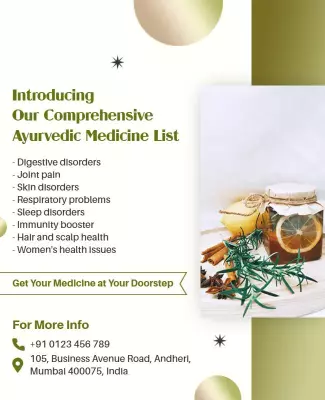 Calm Green Ayurvedic Medicine List Introduction Poster Template