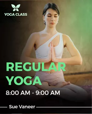 Calm Green Wellness Yoga Class Session Poster Template