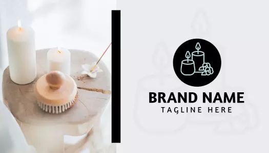 Calm Minimalist Candle Aesthetic Spa Business Card Template