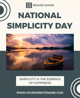 Calm Serenity Nature Reflection for National Simplicity Day Poster Template