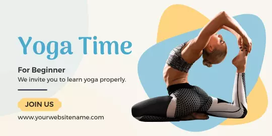 Calm Yoga Pose with Soft Colors and Invitation Tarpaulins Template