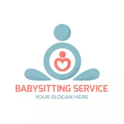 Calming Blue and Pink Design for Reliable Babysitting Logo Template