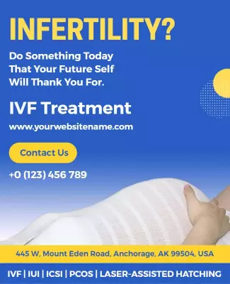 Calming Blue Infertility IVF Treatment Awareness Poster Template
