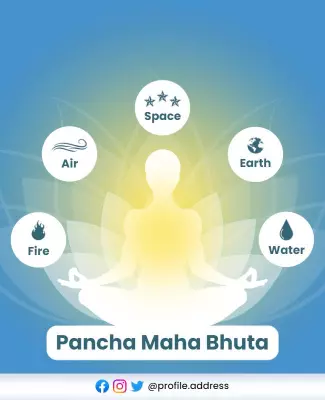 Calming Blue Meditation Elements Spiritual Wellness Poster Template