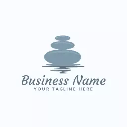 Calming Blue Stone Stacking Design for Reflection Logo Template