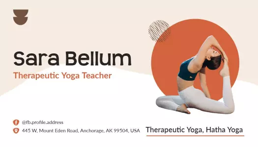 Calming Earthy Tones Yoga Teacher Business Card Template