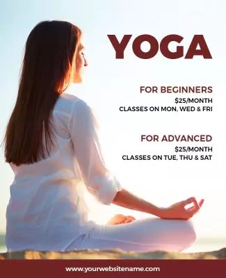 Calming Serenity Yoga Classes Enrollment Poster Template