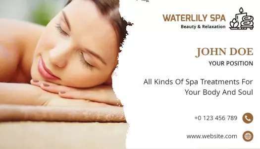 Calming White Wellness Spa and Relaxation Business Card Template