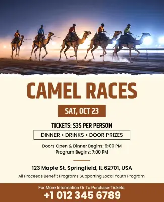 Camel Racing Event Flyer Template