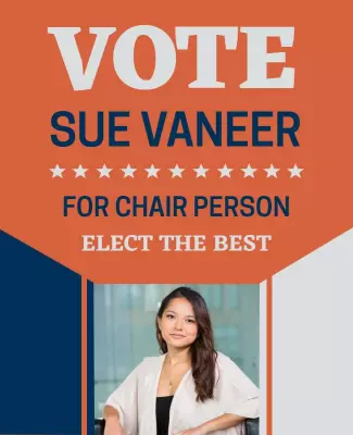 Campaign Poster for Chair Person Election with Bold Colors Template