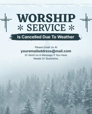 Cancelled Worship Service Due to Weather Flyer Template