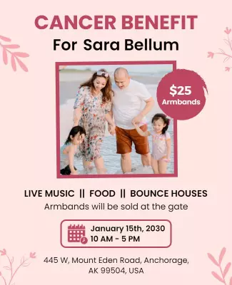 Cancer Benefit Family Fun Day Flyer Template