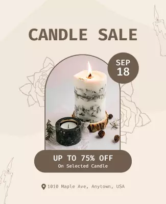 Candle Sale Discount Event Flyer Template