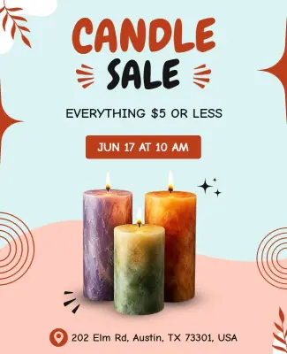 Candle Sale Event Announcement Poster Template