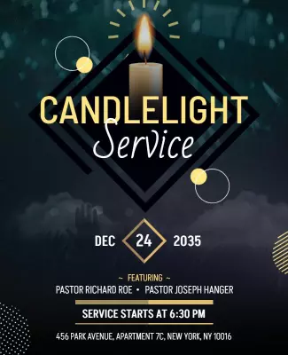 Candlelight Christmas Eve Service Flyer Template