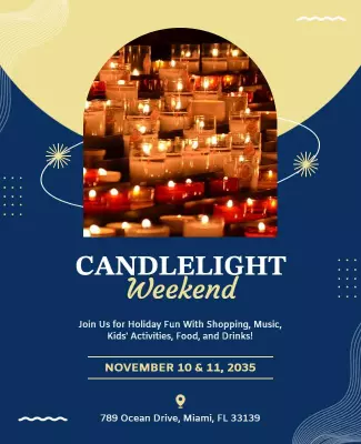 Candlelight Shopping and Music Weekend Flyer Template