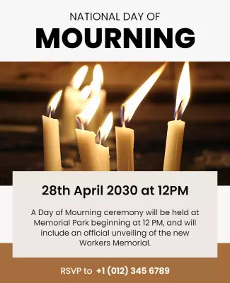 Candlelight Vigil for National Day of Mourning Poster Template