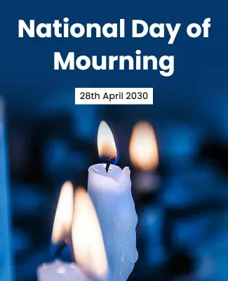 Candlelit Blue Remembrance National Day of Mourning Poster Template