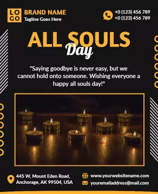 Candlelit Remembrance for All Souls Day Poster Template