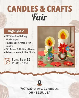 Candles and Crafts Fair Event Flyer Template