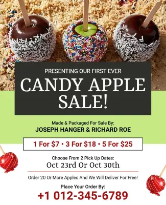 Candy Apple Sale Event Flyer Template