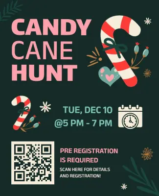 Candy Cane Hunt Holiday Event Flyer Template