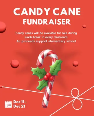 Candy Cane School Fundraiser Flyer Template