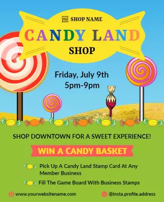 Candy Land Shop Event Flyer Template