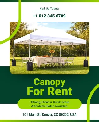 Canopy Rental Service Poster Template