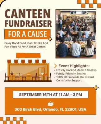 Canteen Fundraiser Community Support Flyer Template