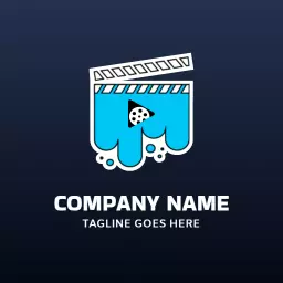Captivating Film Reel and Blue Splash for Entertainment Logo Template