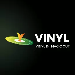 Captivating Green and Yellow Vinyl Record Music Logo Template