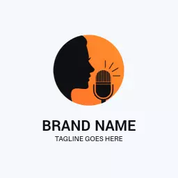 Captivating Silhouette of a Singer with Microphone Logo Template