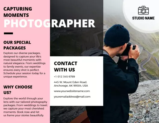 Capturing Moments Photography Packages Services Brochure Template