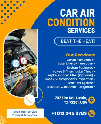 Car Air Conditioning Services Flyer Template