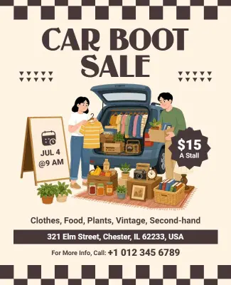 Car Boot Sale Event Flyer Template
