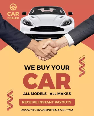 Car Dealer Vehicle Purchase Flyer Template
