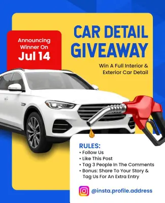Car Detail Giveaway Event Poster Template