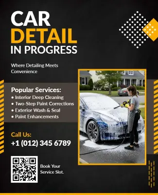 Car Detailing in Progress Advertisement Flyer Template