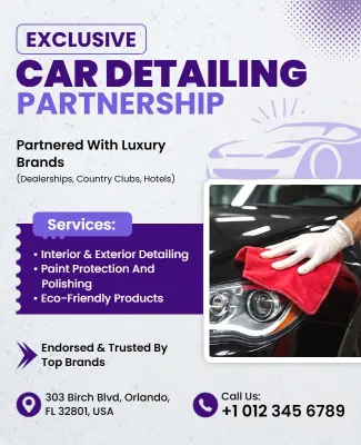 Car Detailing Partnership Service Flyer Template