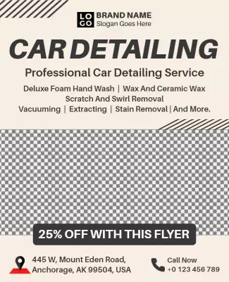 Sleek Monochrome Car Detailing Service Flyer Template