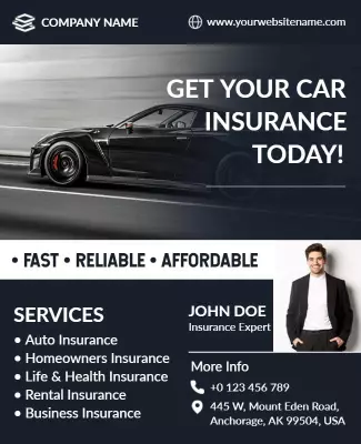 Car Insurance Services Promotional Flyer Template
