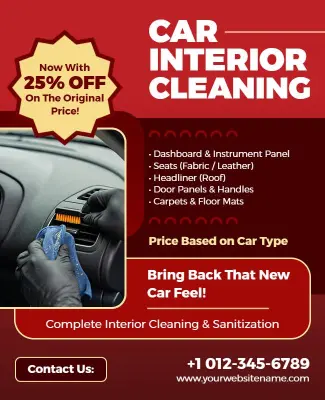 Car Interior Cleaning Service Flyer Template